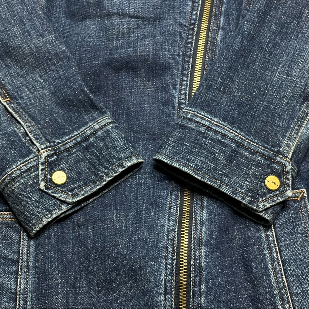Vintage Ralph Lauren Denim Trench Coat Petite Small - Picture 9 of 15